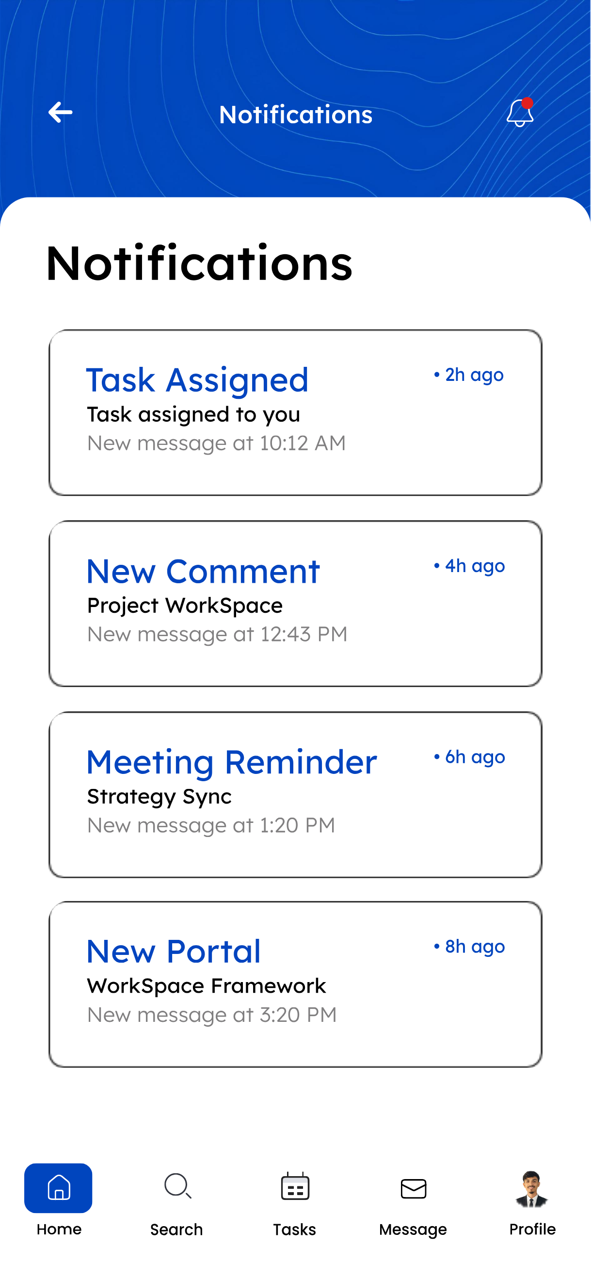 Notifications — Alt View